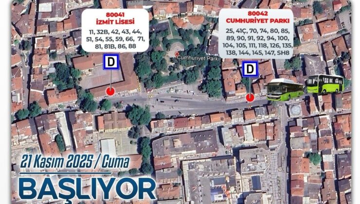 Otobüs durağının yeri değiştirildi
