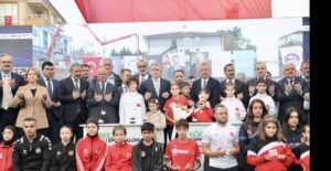 dev tesisin temelini bakan osman askin bak atti