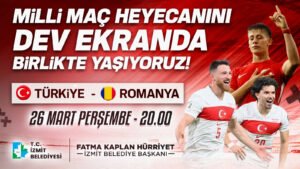 Milli mac heyecani Izmit Belediye Meydaninda yasanacak