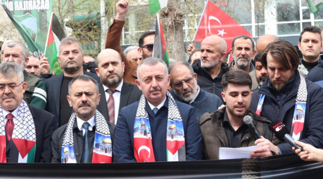 Kocaeli’de İsrail’e tepki: Protokolden Filistin’e destek açıklaması