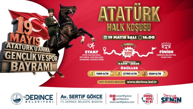 19 Mayıs Coşkusu Derince’deAtatürk Halk Koşusu ile Taçlanacak