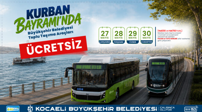 Bayramda ücretsiz ulaşım kolaylığı
