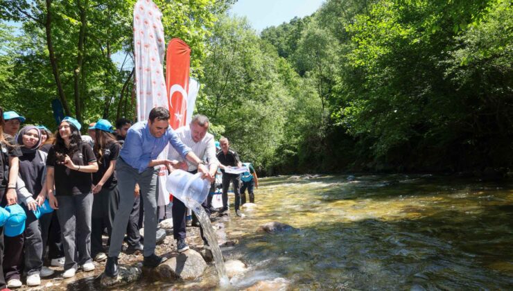 Kiraz Dere’ye 50 bin balık yavrusu daha bırakıldı